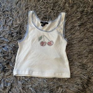 Cherry Rhinestone Tank Top